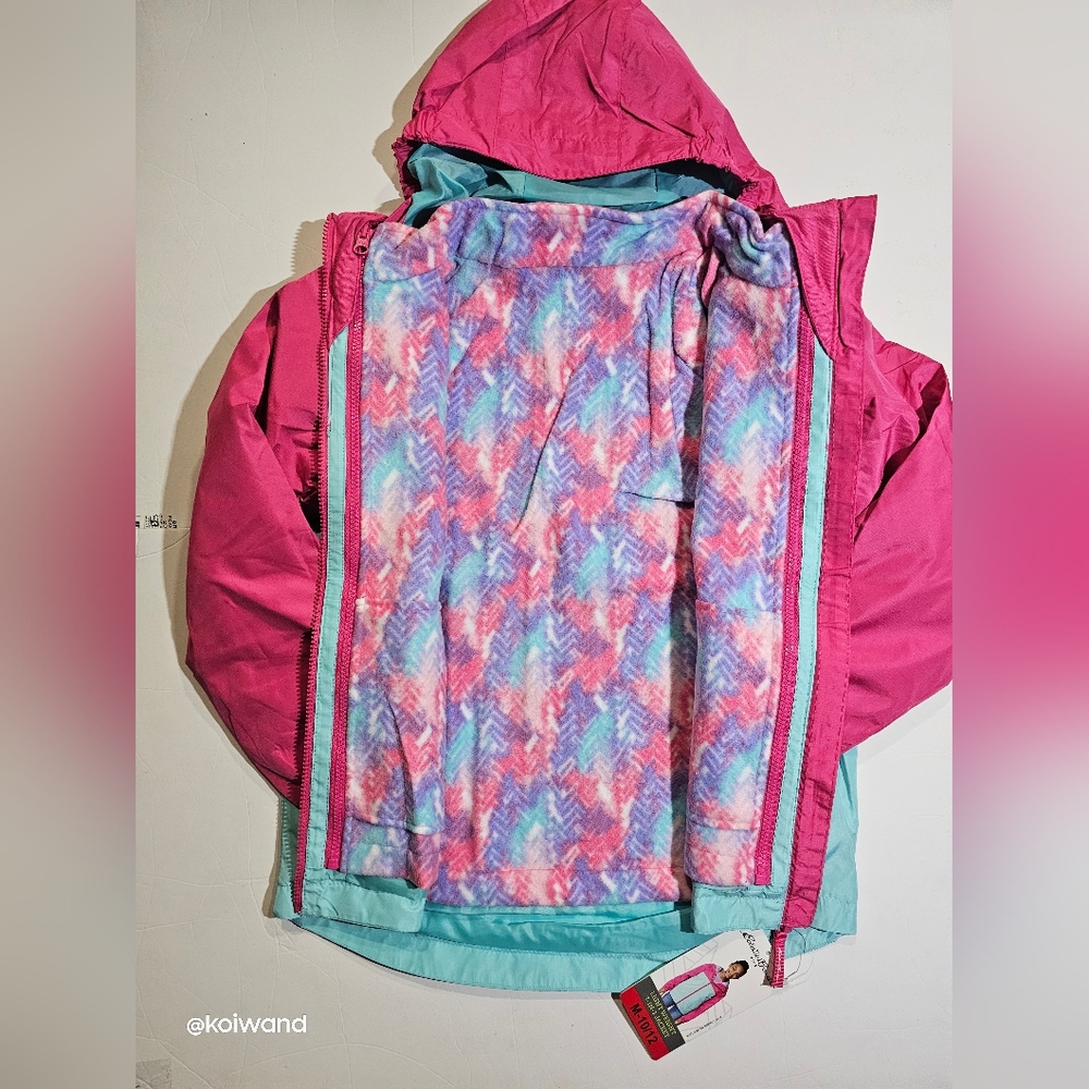 Eddie Bauer Girls Magenta Lightweight 3 in 1 Jacket Size M-10/12 - Picture 8 of 15
